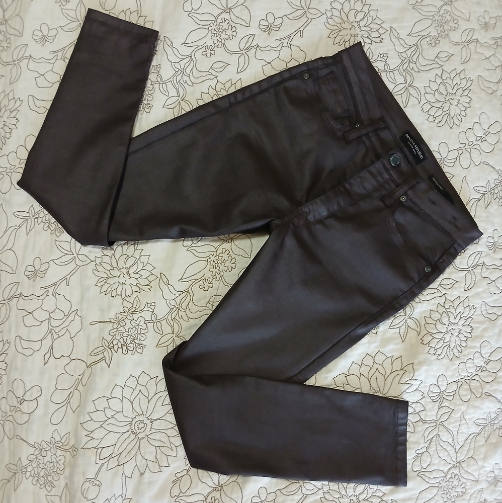 WOMANS DARK AUBURN BANANA REPUBLIC PREMIUM DENIM HIGH RISE SKINNY JEANS.